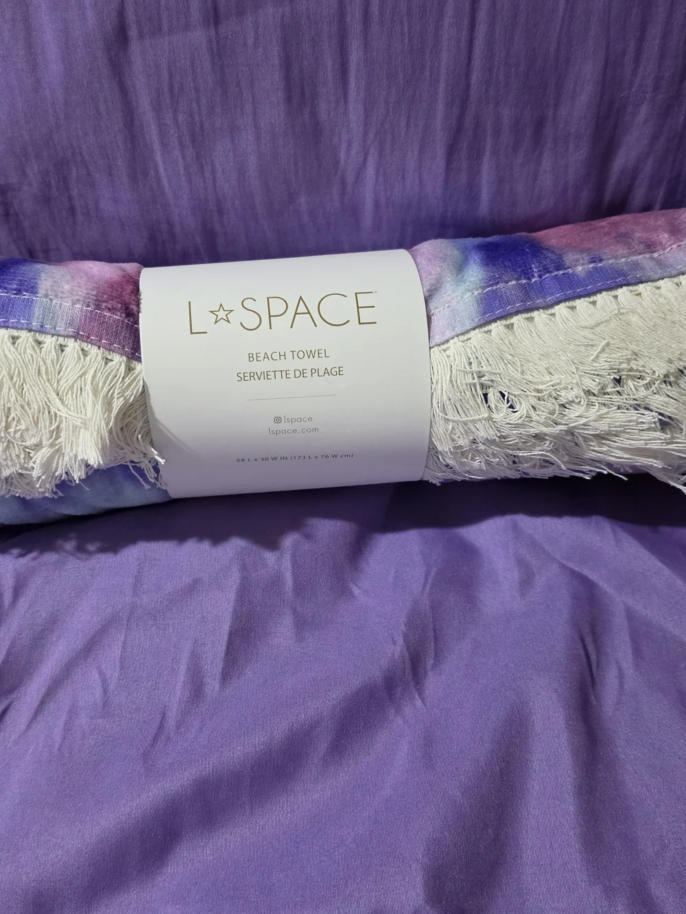 L*Space Tie-Dye Fringe Beach Towel
